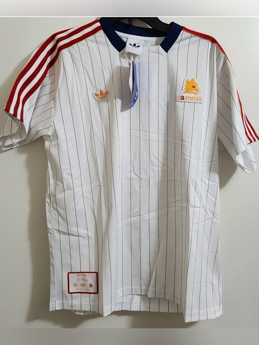 Adidas [XS] AS Roma Terrace Icons Jersey White w/Maroon & Gold JM2128